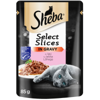 SHEBA Select Slices pilnvērtīga barība kaķiem ar lasi 85g (1/12)