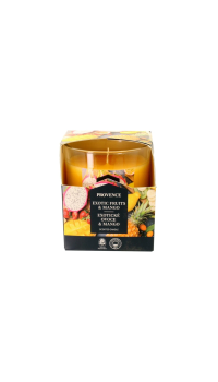 PROVENCE Exotic Fruits& Mango aromat.svece 20h stiklā Čehoslovākija 130g (1/12)