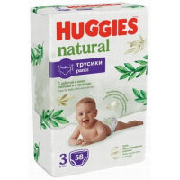 HUGGIES Natural Pants autiņbiksītes Nr.3 6-10kg 58gb (1/2)