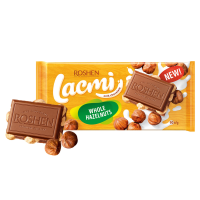 ROSHEN Lacmi piena šokolāde ar veseliem lazdu riekstiem Ukraina 90g (1/18)