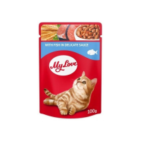 MY LOVE konservēta barība pieaug.kaķiem ar zivs gaļu maigā mērcē Ukraina 100g(1/24)