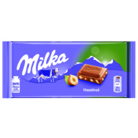 MILKA piena šokolāde ar drupinātiem lazdu riekstiem 100g (1/22)