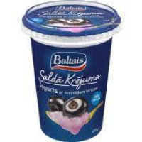 BALTAIS saldā krējuma jogurts ar melnajiem ķiršiem 5% 400g(1/2) 22d