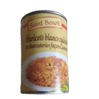 SAINT BENOIT balto pupiņu un gaļas sautējums 420g (1/12)