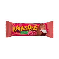 KARLSONS šokolādes, plombīra saldēj.ar aveņu ievārijumu Latvija 100ml/80g(1/60)