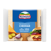 HOCHLAND Cheddar 36% kausētais siers šķēlēs 8gb Polija 130g (1/10)