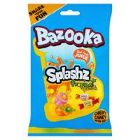 BAZOOKA Splashz Tropical košļājamās konfektes ar augļu garšu Turcija 120g (1/12)