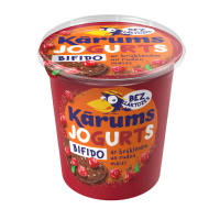 KĀRUMS Bifido jogurts ar brūklenēm-rudzu maizi, bez laktozes Latvija 350g (1/6) 20d