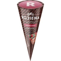 RŪJIENA Brūkleņu šokol. saldējums šok. vafeles konusā Latvija 110ml/65g (1/40)