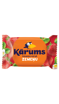 KĀRUMS biezpiena sieriņš zemeņu garšas glazūrā Latvija 45g (1/40)