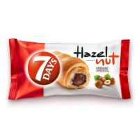 7DAYS Croissant kruasāns ar lazdu riekstu pildījumu,cepumu gabaliņ.Polija 60g(1/20)