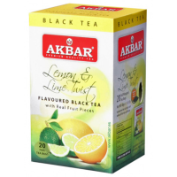 AKBAR Lemon&Lime Twist aromatizētā melnā tēja Šrilanka 20x2g (1/24)