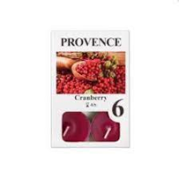 PROVENCE Cranberry aromātiskās tējas sveces 4h 6gb (1/10/100)
