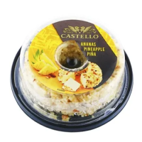 CASTELLO Pineapple svaigais siers ananāsiem,mandelēm Dānija 125g(1/10)