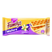 FAMILY`S Wafers Vanilla vafeles ar vaniļas garšas krēma pildījumu Polija 130g (1/23)