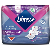 LIBRESSE Maxi Night Plus nakts biezās higiēniskās paketes 10gb (1/12)