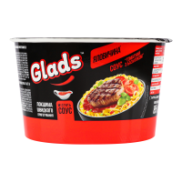 GLADS Instant Noodles ā/p nūdeles ar liellopu gaļas garšu,mērci Ukraina 85g(1/18)