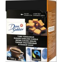 DAN SUKKER brūnais cukurs kubiciņos 500g(1/10)