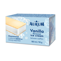 AURUM Vanilla vaniļas garšas saldējums vafelēs Lietuva 180ml/90g(1/30)