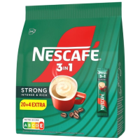 NESCAFE Strong 3in1 šķīstošās kafijas dzēriens 20+4gb 384g (1/8)