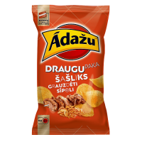 ĀDAŽU čipsi Draugu paka ar šašlika un grauzdētu sīpolu garšu Latvija 180g (1/18)