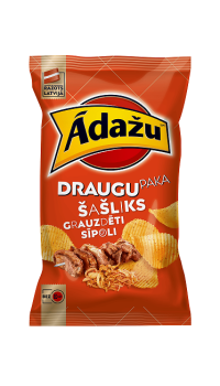 ĀDAŽU čipsi Draugu paka ar šašlika un grauzdētu sīpolu garšu Latvija 180g (1/18)