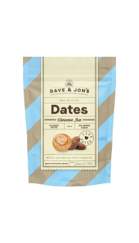 DAVE&JON'S Cinnamon Bun dateles ar garšu Zviedrija 125g (1/16)