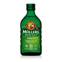 MOLLER`S Omega-3 Zivju eļļa Vitamīni A-D-E uzturu bagātin. Norvēģija 250ml