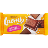 ROSHEN Lacmi piena šokolāde ar piena pild.un vafelēm Ukraina 90g (1/18)