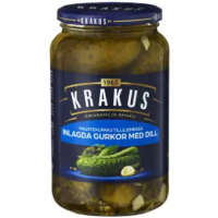 KRAKUS gurķi marinēti ar dillēm 920g/450g (1/6)