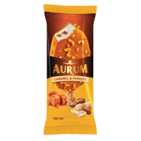 AURUM vaniļas saldējums karameļu glazūrā ar zemesriekstiem Lietuva 100ml/60g (1/21)