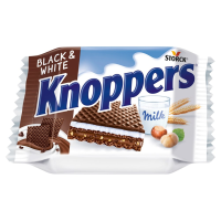 KNOPPERS Black&White vafeles piena krēj., nugas krēma ar biskv.gab.pild.25g(1/24)