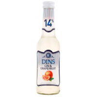 DINS Gin&Grapefruit gāzēts alkoholisks kokteilis 14% pudele 0,25L (1/15) DEP+