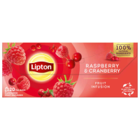 LIPTON Raspberry&Cranberry augļu tēja 20gb 32g (1/12)