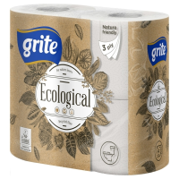 GRITE Ecological tualetes papīrs 3-kārtas 4ruļļi (1/14/336)