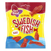 RED BAND Swedish Fish želejkonfektes ar aveņu garšu Nīderlande 100g(1/24)